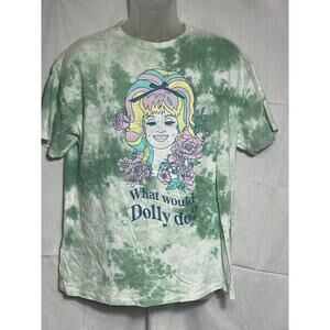 Dolly Parton Graphic Tee - Green Tie-Dye "What Would Dolly Do?" M/L